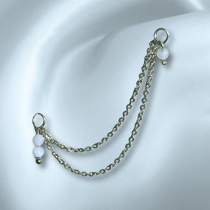 The Guide Crystals Blue Lace Agate Cordellia Chain Crystal Earring Charm