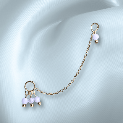 The Guide Crystals Blue Lace Agate Grape Chain Earring Charm