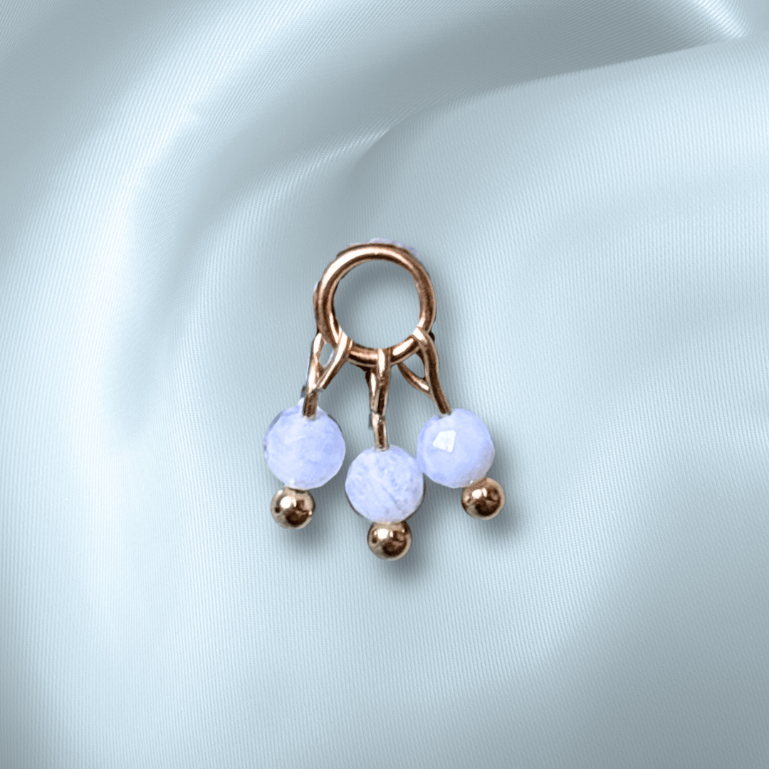 The Guide Crystals Blue Lace Agate Grape Crystal Earring Charm