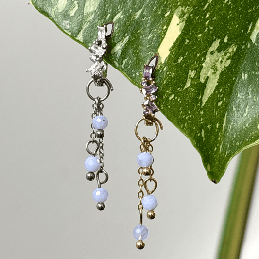 The Guide Crystals Blue Lace Agate Lily of the Valley Crystal Earring Charm