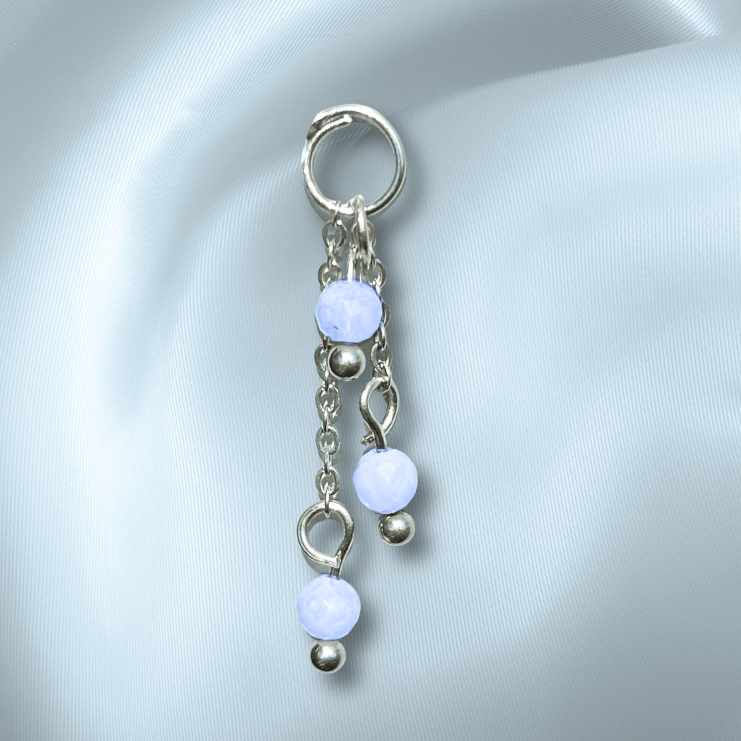 The Guide Crystals Blue Lace Agate Lily of the Valley Crystal Earring Charm