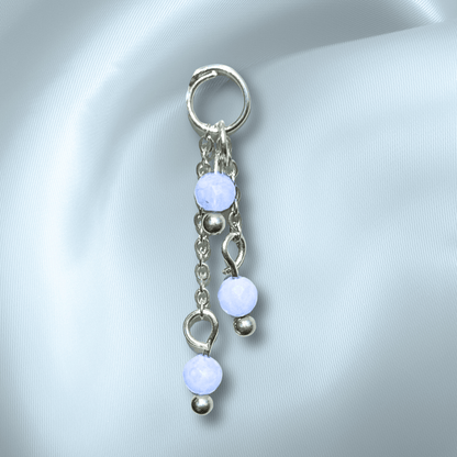 The Guide Crystals Blue Lace Agate Lily of the Valley Crystal Earring Charm