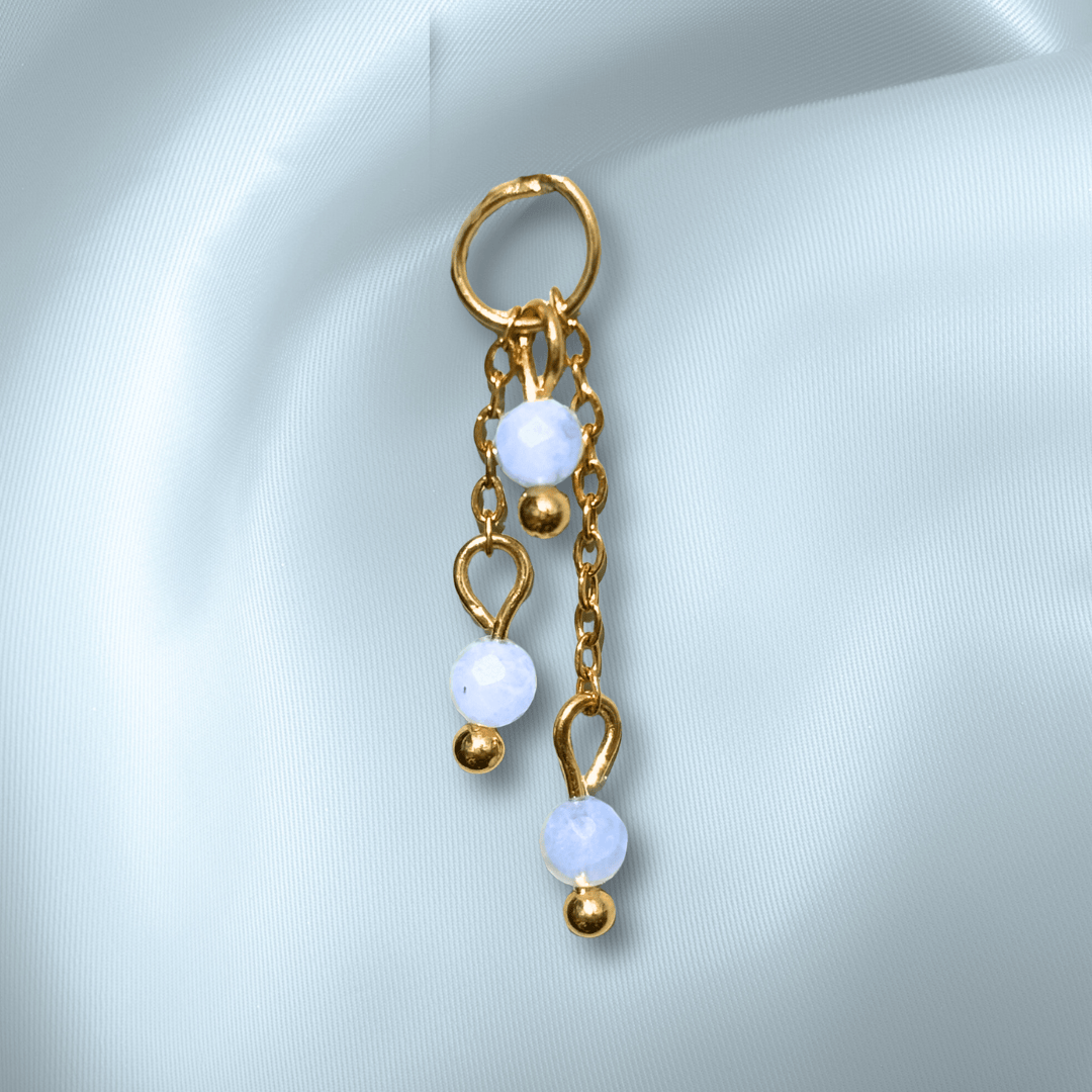 The Guide Crystals Blue Lace Agate Lily of the Valley Crystal Earring Charm