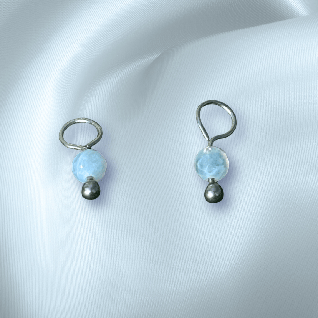 The Guide Crystals Blue Lace Agate Single Dew Drop Crystal Earring Charms