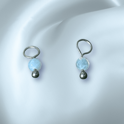 The Guide Crystals Blue Lace Agate Single Dew Drop Crystal Earring Charms