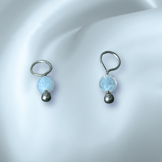 The Guide Crystals Blue Lace Agate Single Dew Drop Crystal Earring Charms