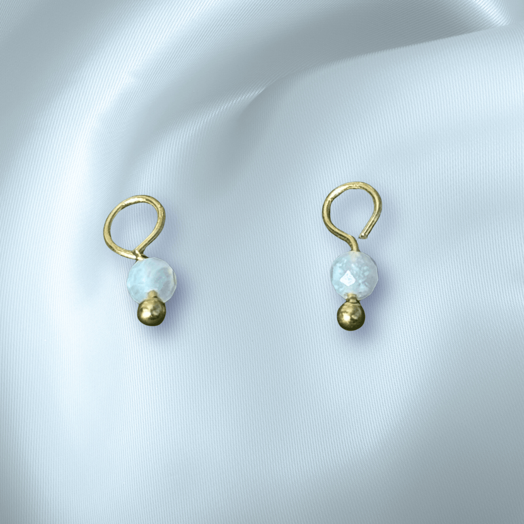 The Guide Crystals Blue Lace Agate Single Dew Drop Crystal Earring Charms