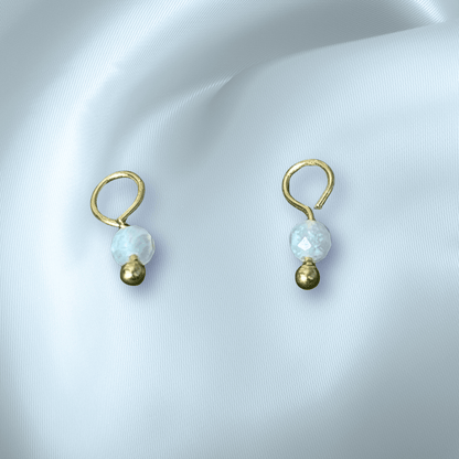 The Guide Crystals Blue Lace Agate Single Dew Drop Crystal Earring Charms