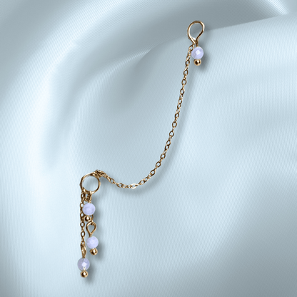 The Guide Crystals Blue Lace Agate Waterfall Earring Chain