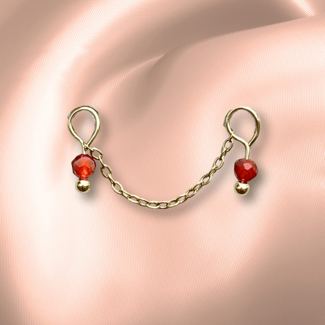 The Guide Crystals Carnelian Aurora Chain Crystal Earring Charm