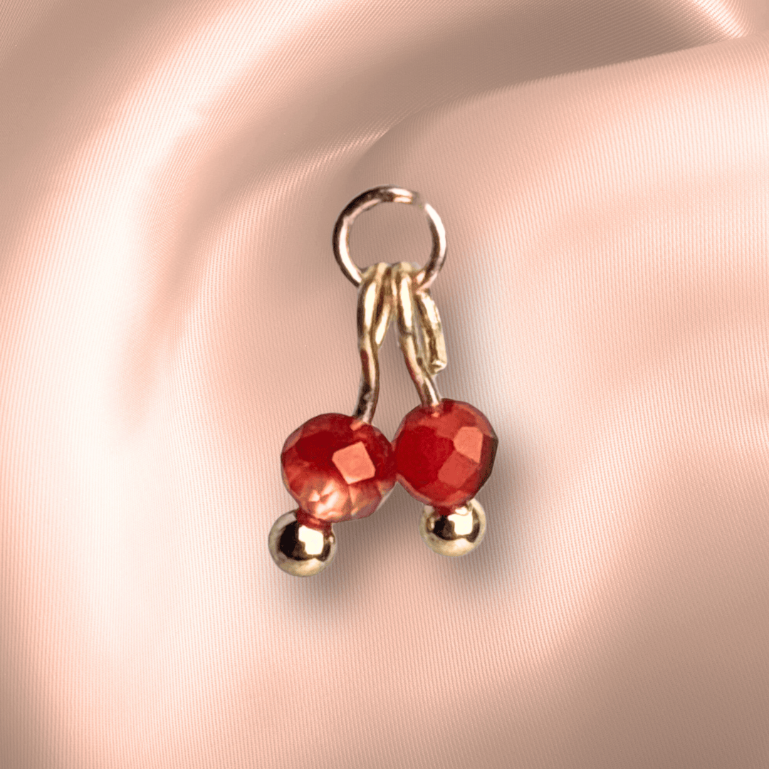 The Guide Crystals Carnelian Cherry Charm for Stud Earrings