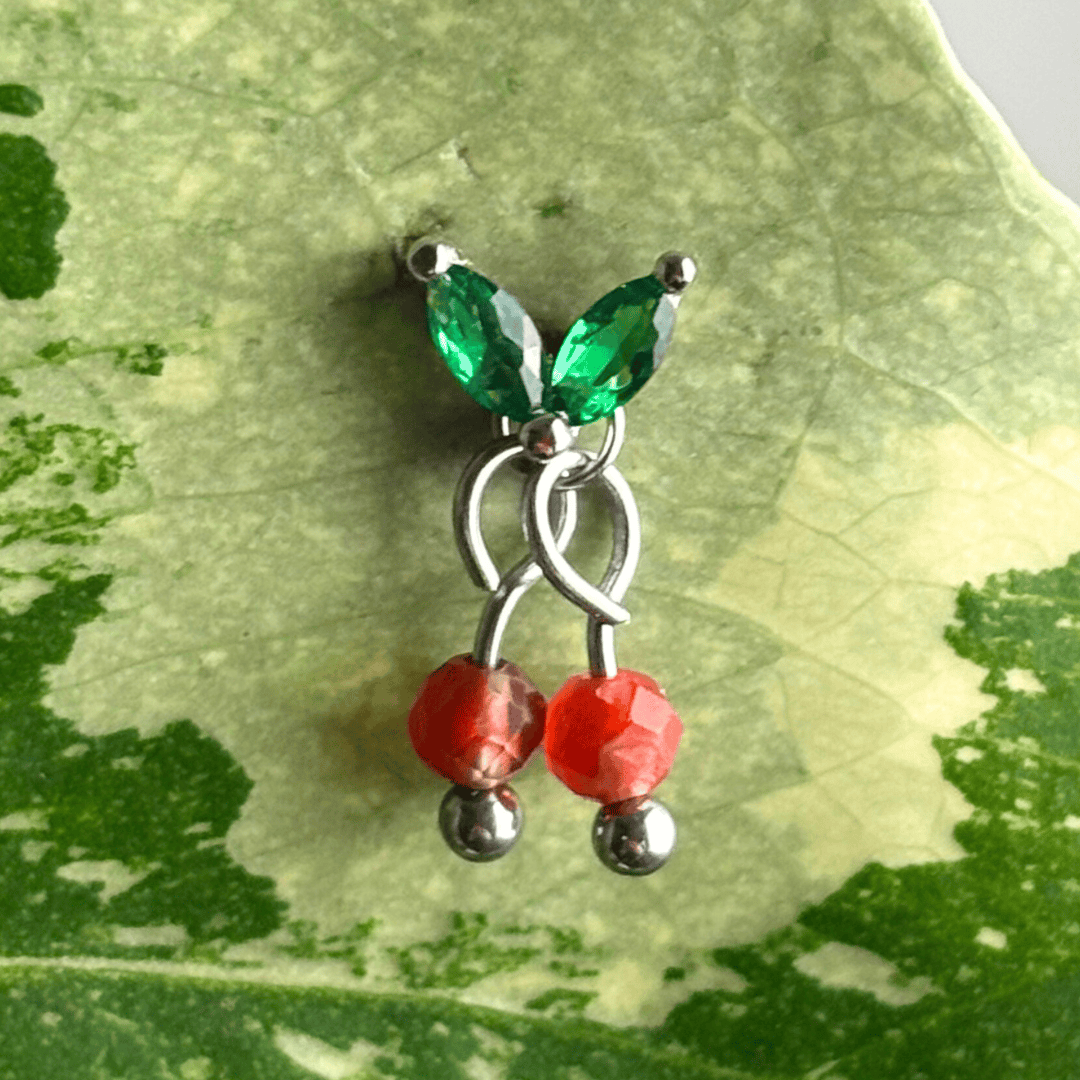 The Guide Crystals Silver | 1 PC Single Carnelian Cherry Charm for Stud Earrings