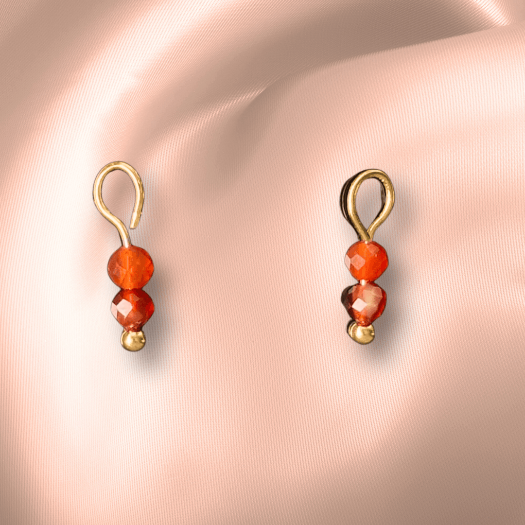 The Guide Crystals Carnelian Double Dew Drop Crystal Earring Charms
