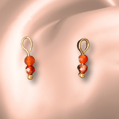 The Guide Crystals Carnelian Double Dew Drop Crystal Earring Charms