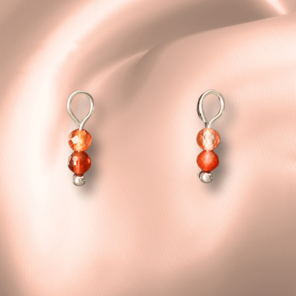 The Guide Crystals Carnelian Double Dew Drop Crystal Earring Charms