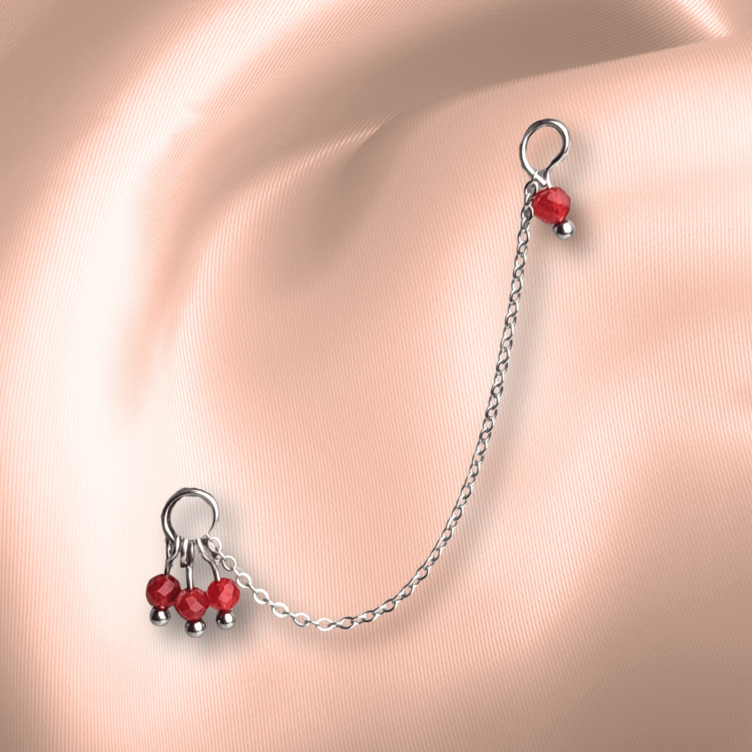 The Guide Crystals Carnelian Grape Chain Earring Charm