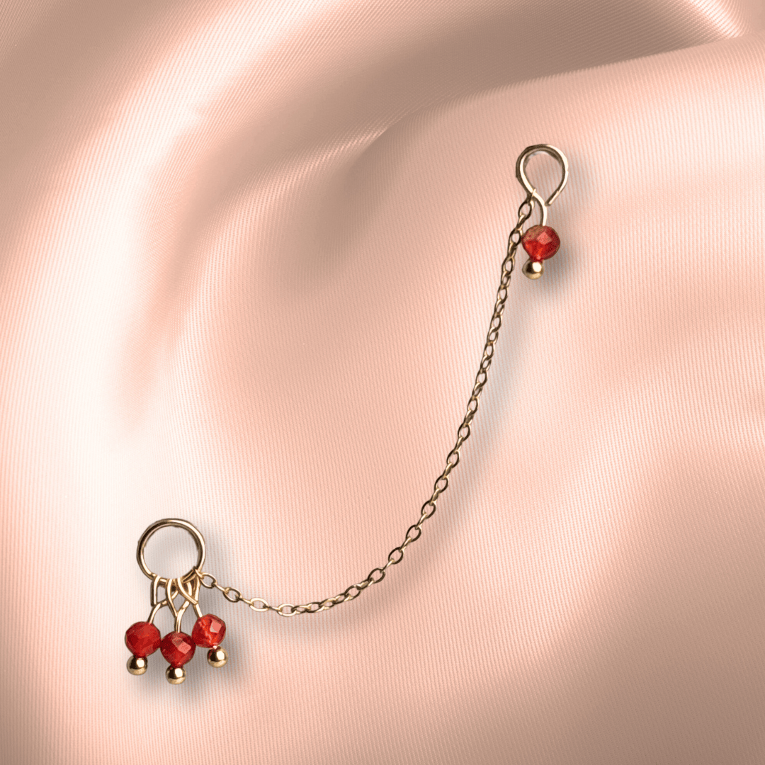 The Guide Crystals Carnelian Grape Chain Earring Charm