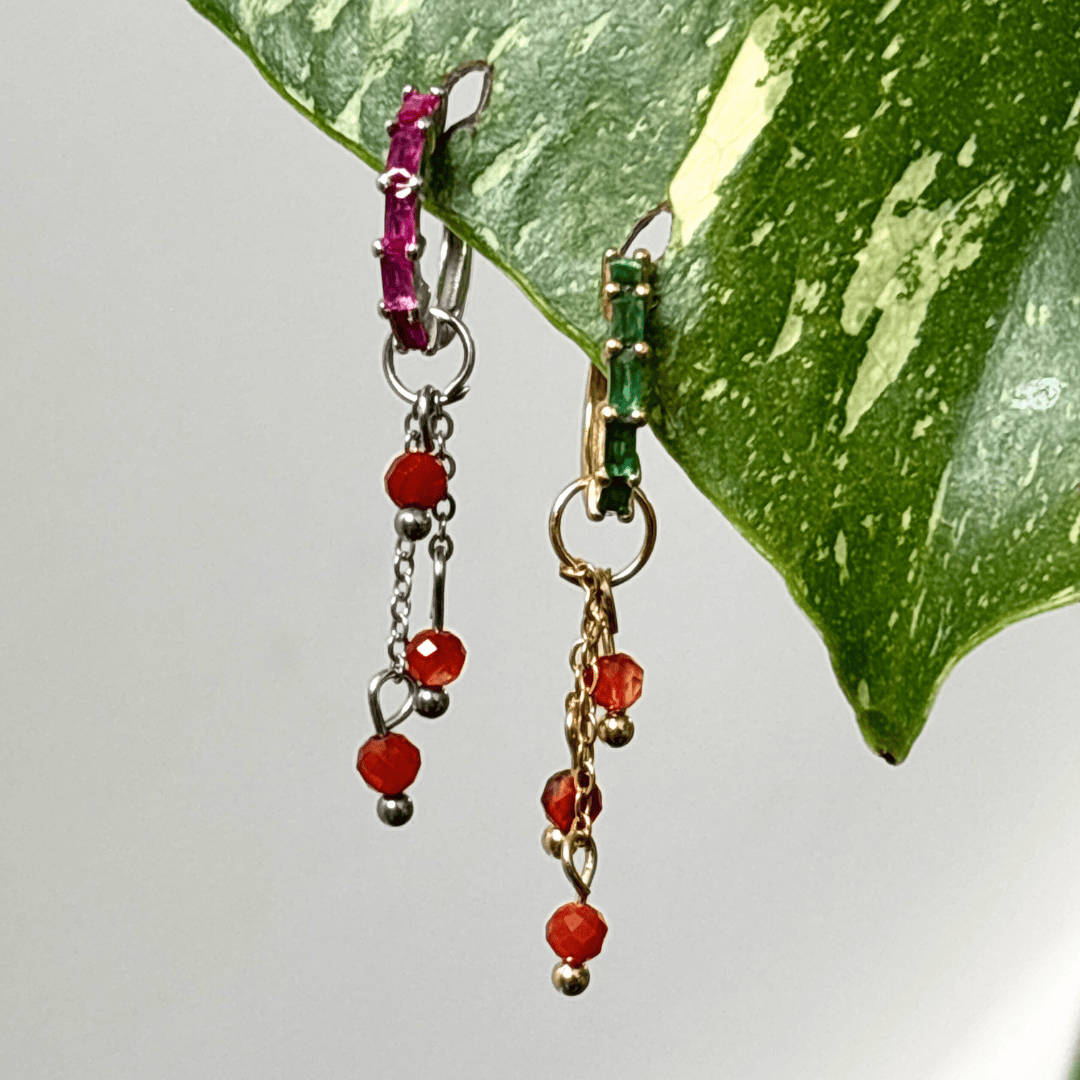 The Guide Crystals Carnelian Lily of the Valley Crystal Earring Charm