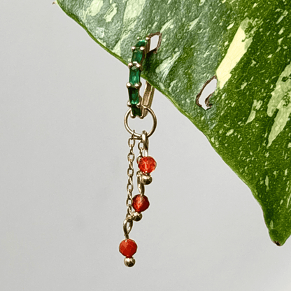 The Guide Crystals Gold | 1 PC Single Carnelian Lily of the Valley Crystal Earring Charm