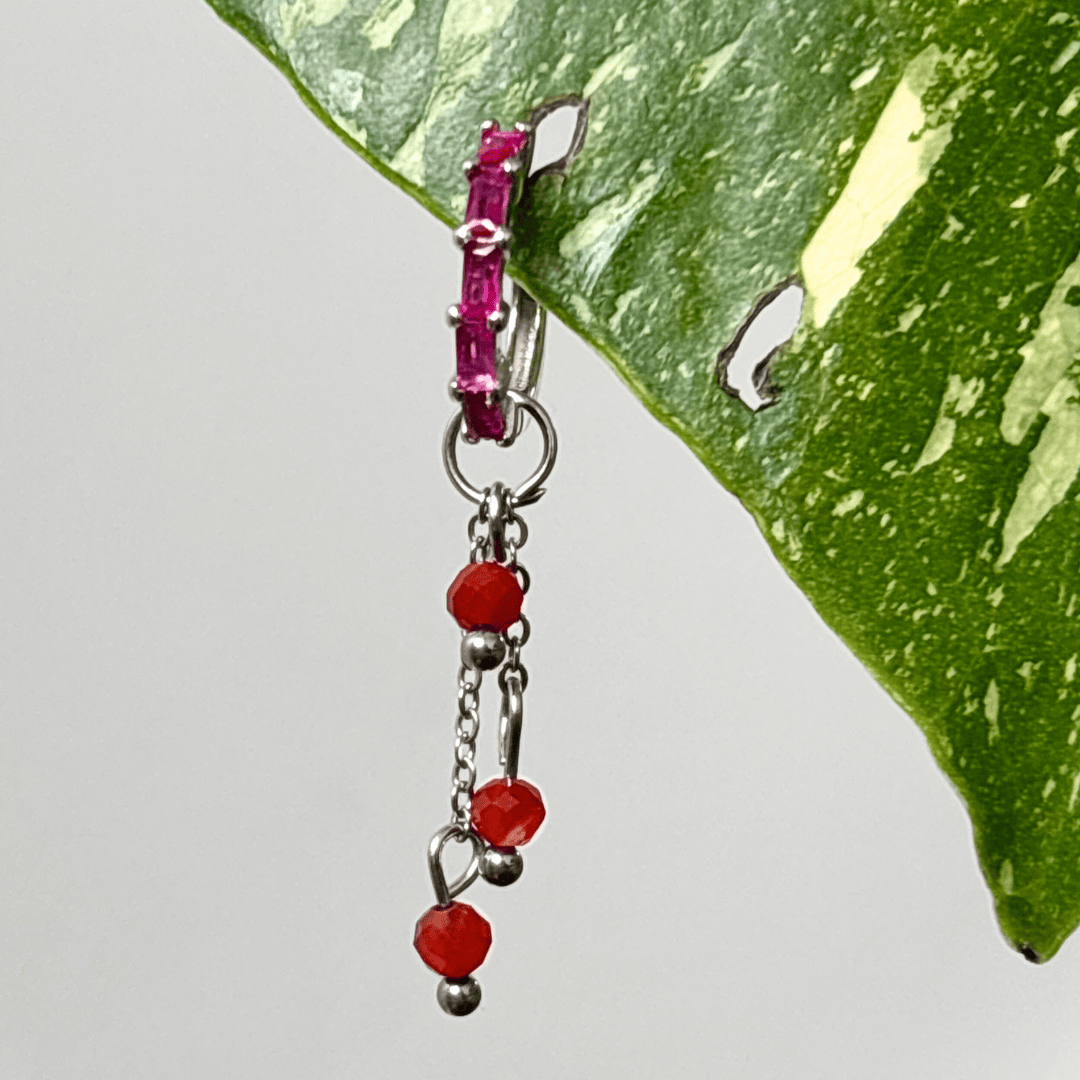 The Guide Crystals Silver | 1 PC Single Carnelian Lily of the Valley Crystal Earring Charm