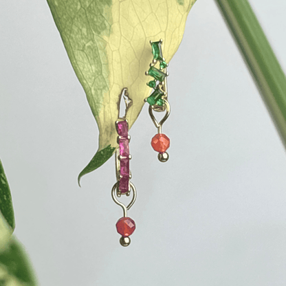 The Guide Crystals Gold Carnelian Single Dew Drop Crystal Earring Charms