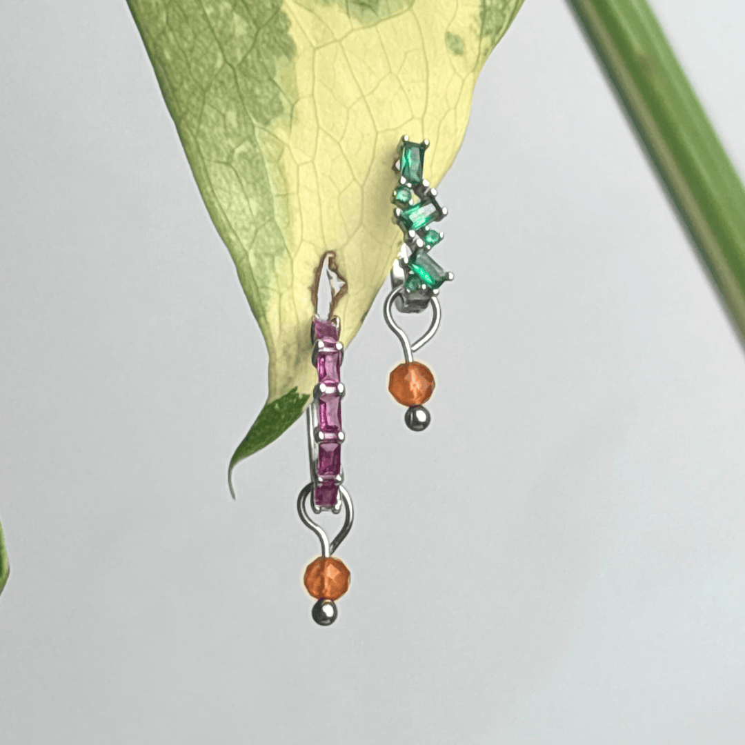 The Guide Crystals Silver Carnelian Single Dew Drop Crystal Earring Charms