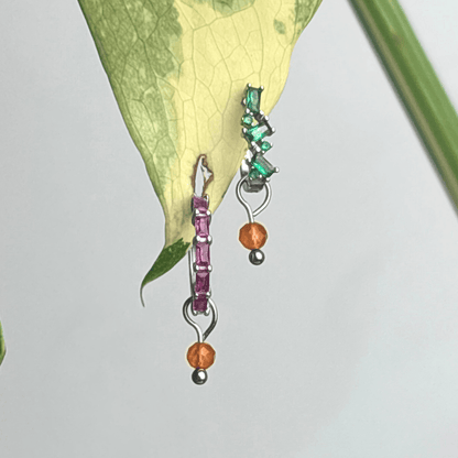 The Guide Crystals Silver Carnelian Single Dew Drop Crystal Earring Charms