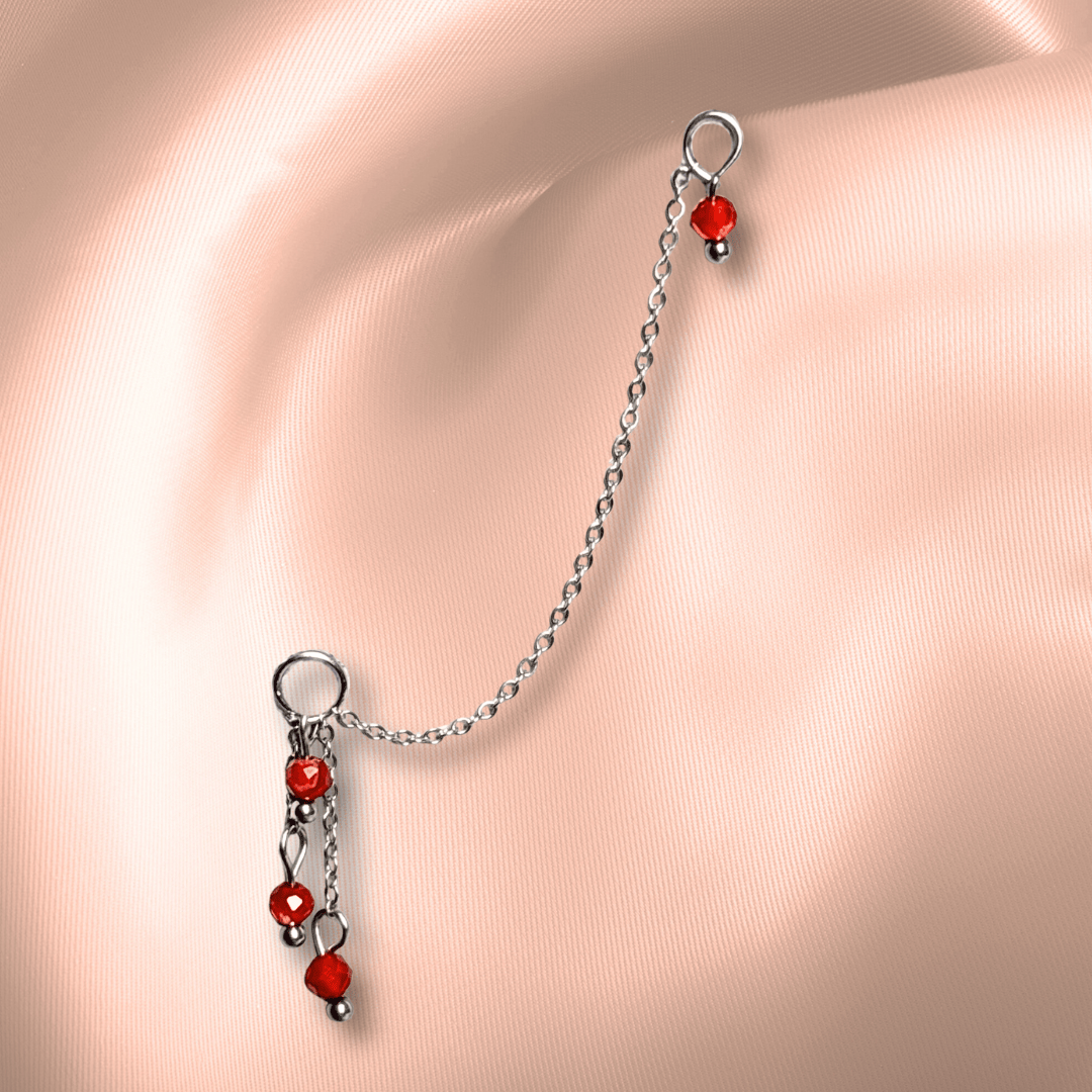 The Guide Crystals Carnelian Waterfall Earring Chain