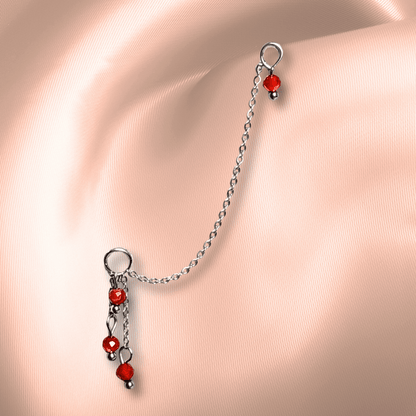 The Guide Crystals Carnelian Waterfall Earring Chain