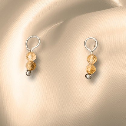 The Guide Crystals Citrine Double Dew Drop Crystal Earring Charms