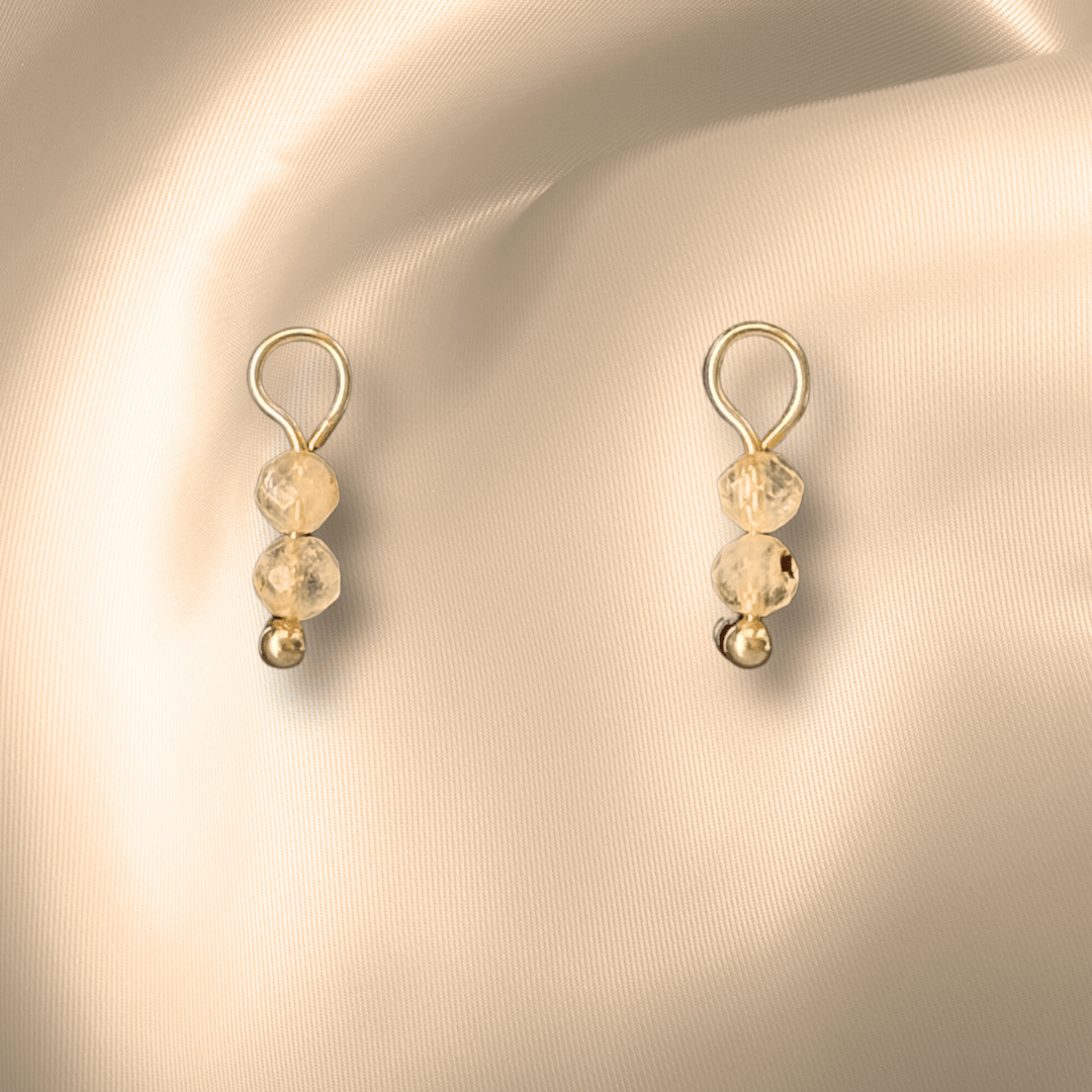 The Guide Crystals Citrine Double Dew Drop Crystal Earring Charms