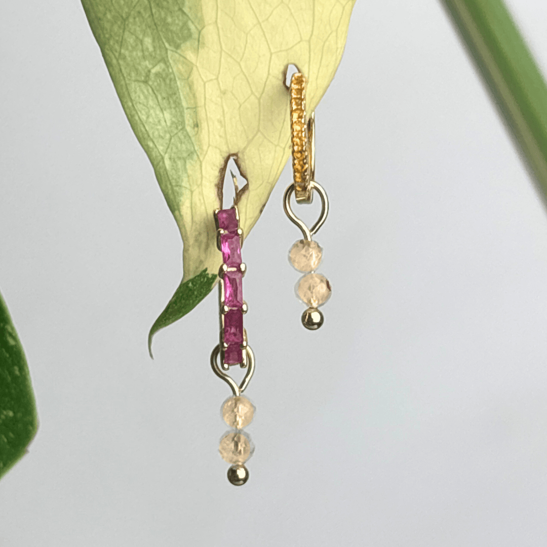 The Guide Crystals Gold Citrine Double Dew Drop Crystal Earring Charms