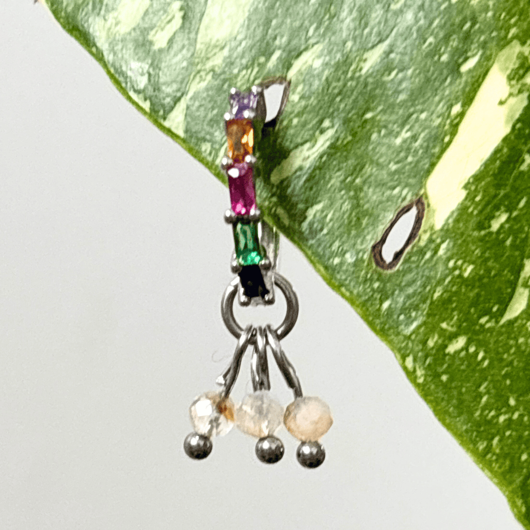 The Guide Crystals Silver | 1 PC Single Citrine Grape Crystal Earring Charm