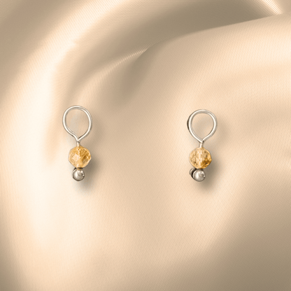 The Guide Crystals Citrine Single Dew Drop Crystal Earring Charms