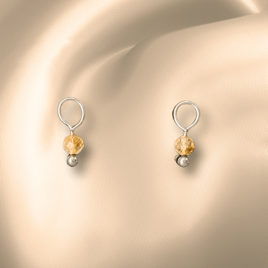 The Guide Crystals Citrine Single Dew Drop Crystal Earring Charms