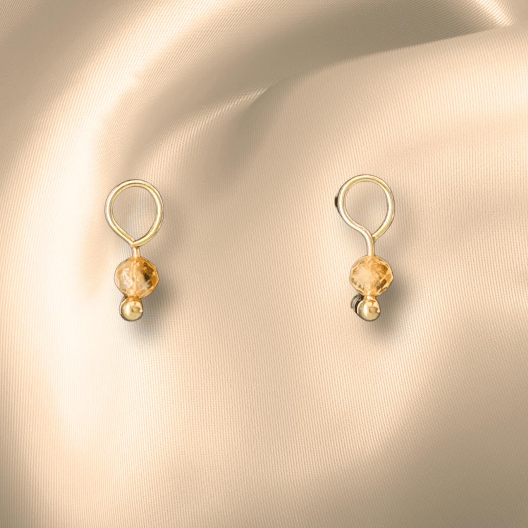 The Guide Crystals Citrine Single Dew Drop Crystal Earring Charms
