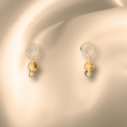 The Guide Crystals Citrine Single Dew Drop Crystal Earring Charms