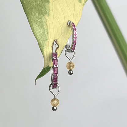 The Guide Crystals Silver Citrine Single Dew Drop Crystal Earring Charms