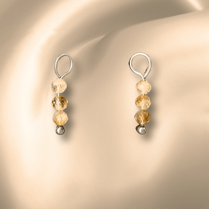 The Guide Crystals Citrine Triple Dew Drop Crystal Earring Charms