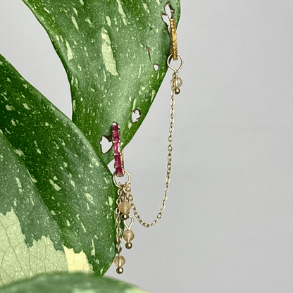 The Guide Crystals Gold | 1 PC Single Citrine Waterfall Earring Chain