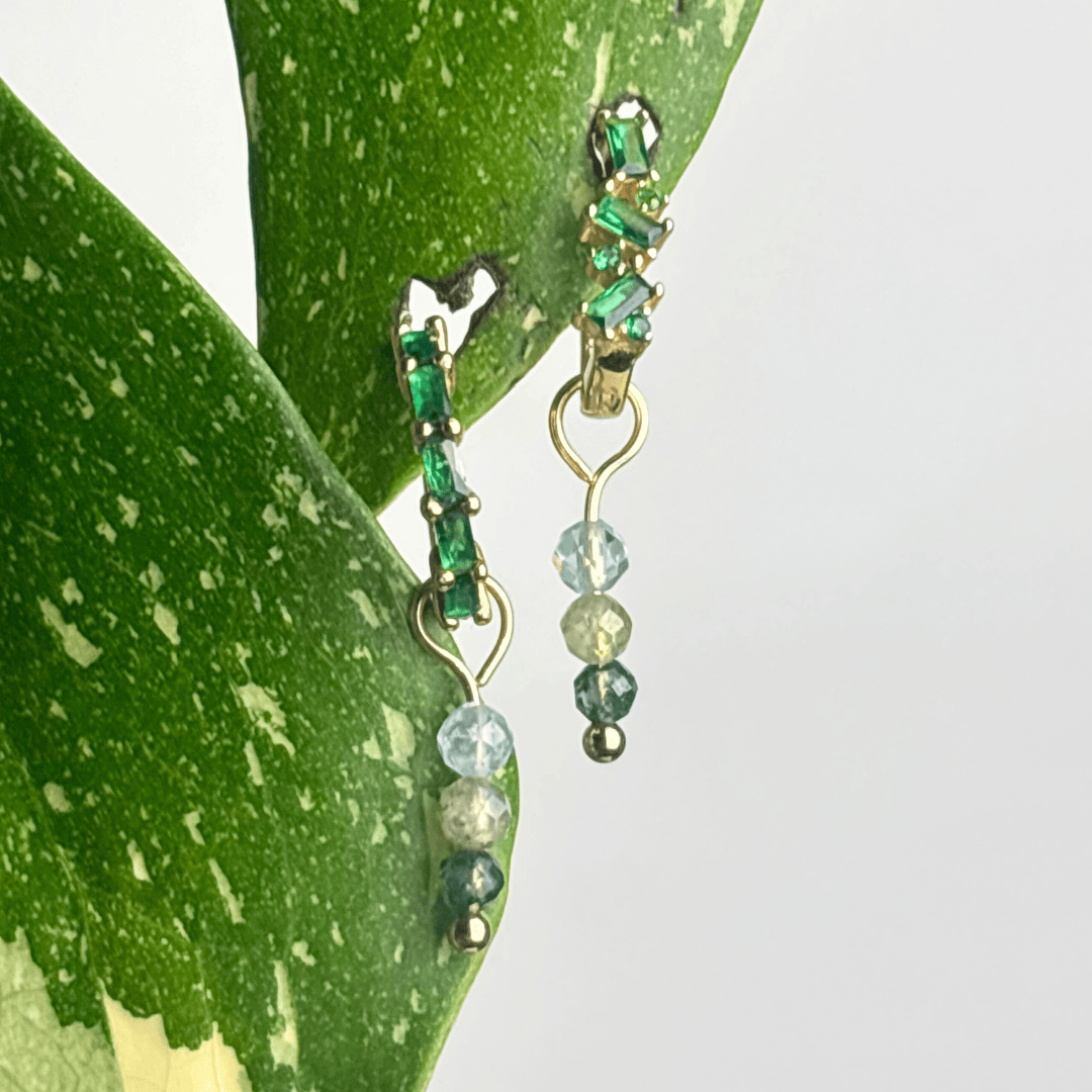 The Guide Crystals Gold CUSTOM Triple Dew Drop Crystal Earring Charms