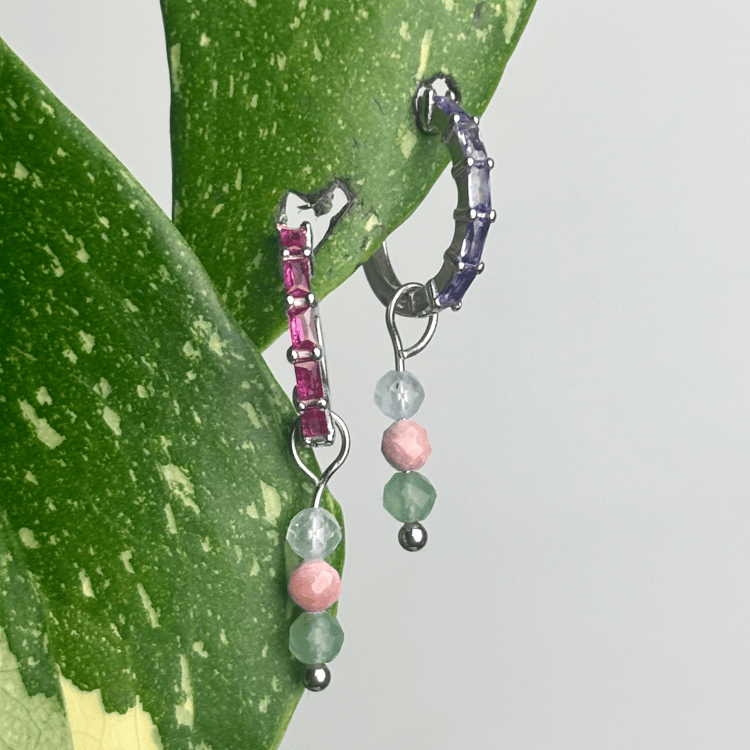 The Guide Crystals Silver CUSTOM Triple Dew Drop Crystal Earring Charms