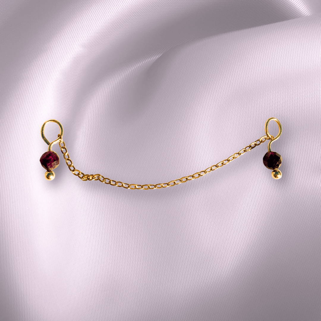 The Guide Crystals Garnet Aphrodite Chain Crystal Earring Charm