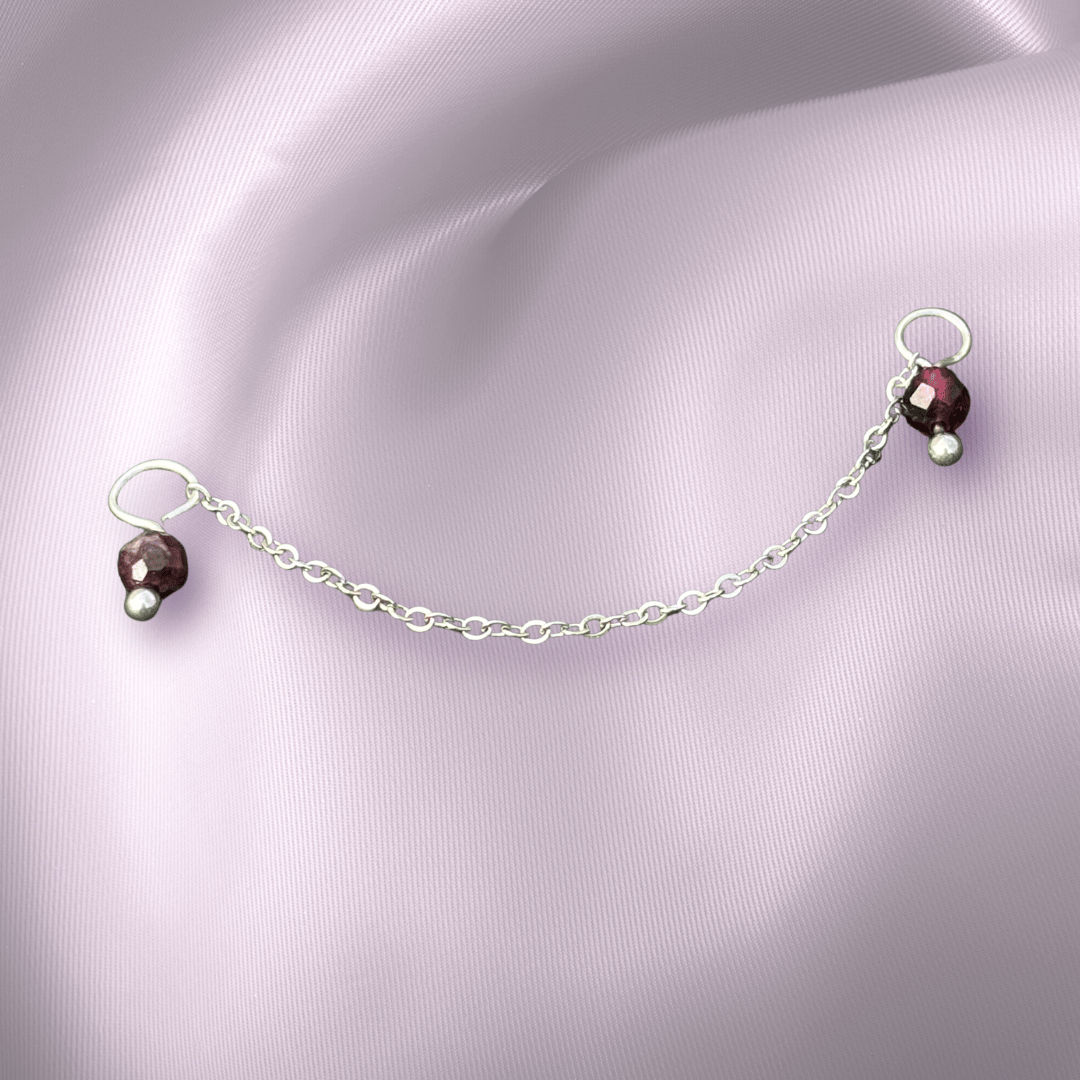 The Guide Crystals Garnet Aphrodite Chain Crystal Earring Charm