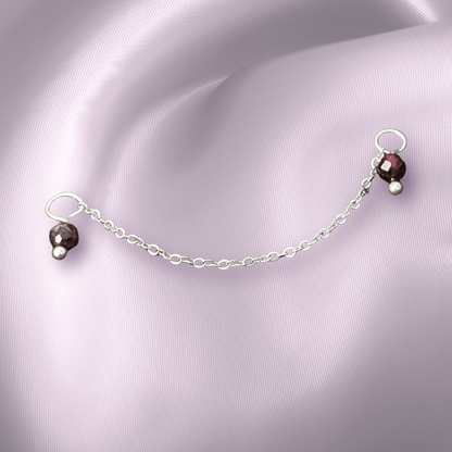 The Guide Crystals Garnet Aphrodite Chain Crystal Earring Charm