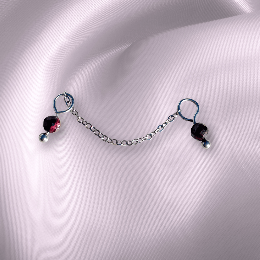 The Guide Crystals Garnet Aurora Chain Crystal Earring Charm