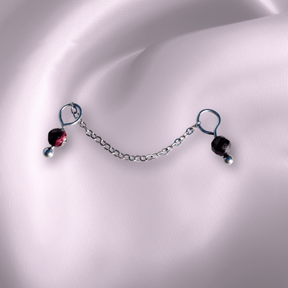 The Guide Crystals Garnet Aurora Chain Crystal Earring Charm