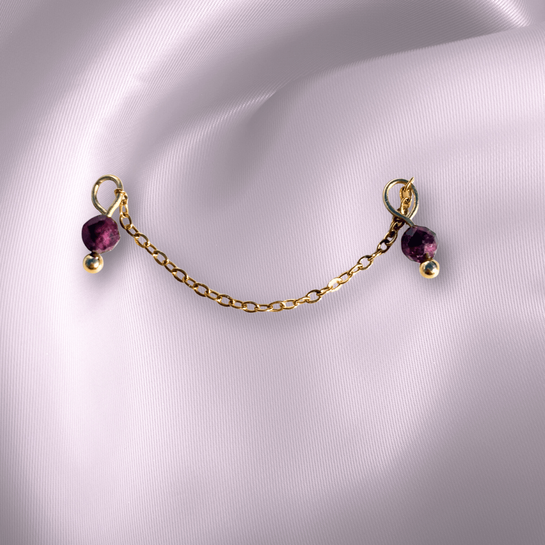 The Guide Crystals Garnet Aurora Chain Crystal Earring Charm