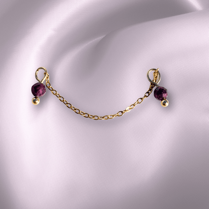 The Guide Crystals Garnet Aurora Chain Crystal Earring Charm