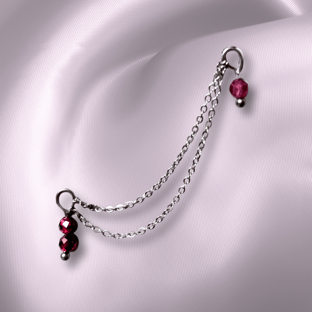 The Guide Crystals Garnet Cordellia Chain Crystal Earring Charm